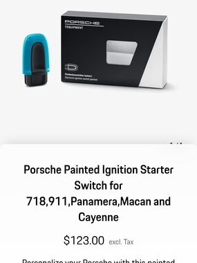 Porsche Painted Ignition Starter Switch - Miami Blue